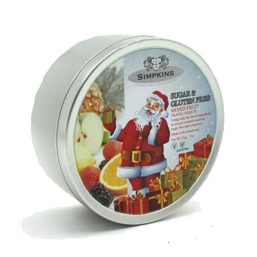 Christmas Mixed Fruit Sugar & Gluten Free - Simpkins Traditional Travel Sweets Tin 175g